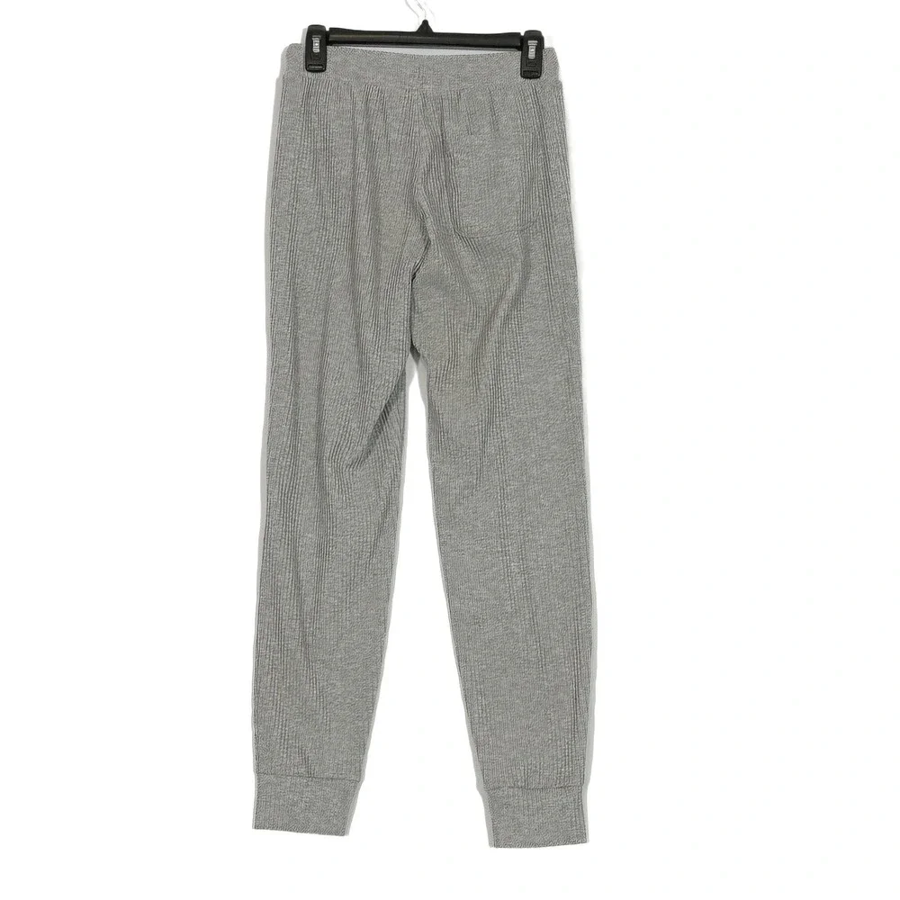 Alo Yoga Muse Ribbed Jogger Pants Small Heather Grey Drawstring Loungewear